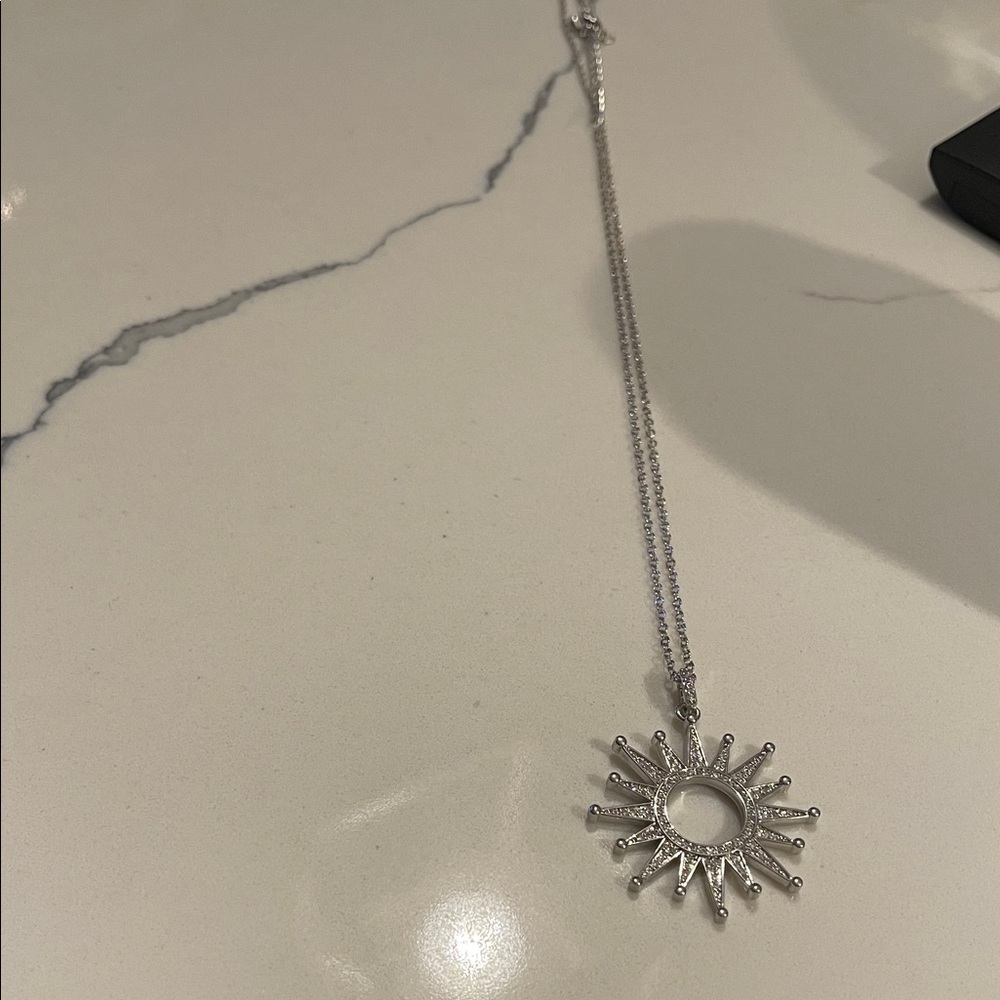 Radiant Silver Sunburst Necklace